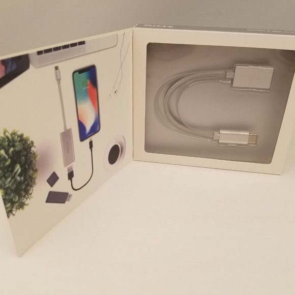 iHome 6" Nylon USB-C to USB-A Adapter | Charge & Sync Aluminum Tip - Picture 5 of 5